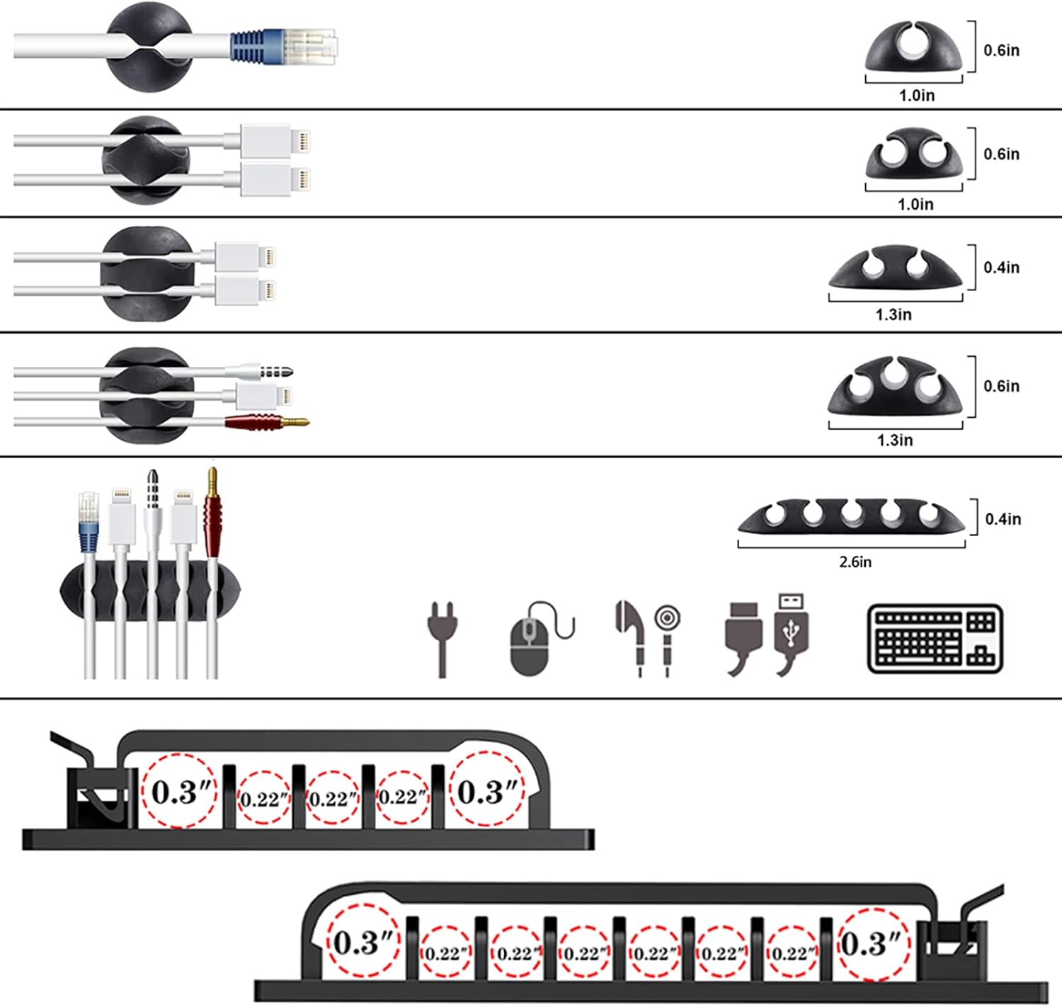 192-Piece Cable Management Kit with Wire Organizer and Clips - Image 4