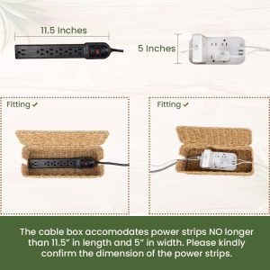 Handmade Rattan Cable Organizer, 2 Slots