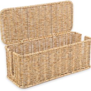 Handmade Rattan Cable Organizer, 2 Slots