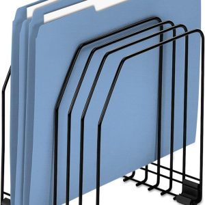 7-Section Wire File Organizer, Black