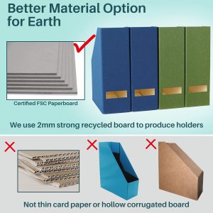 6-Pack Cardboard Magazine Holder Desk Organizer