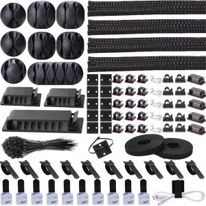 192-Piece Cable Management Kit with Wire Organizer and Clips
