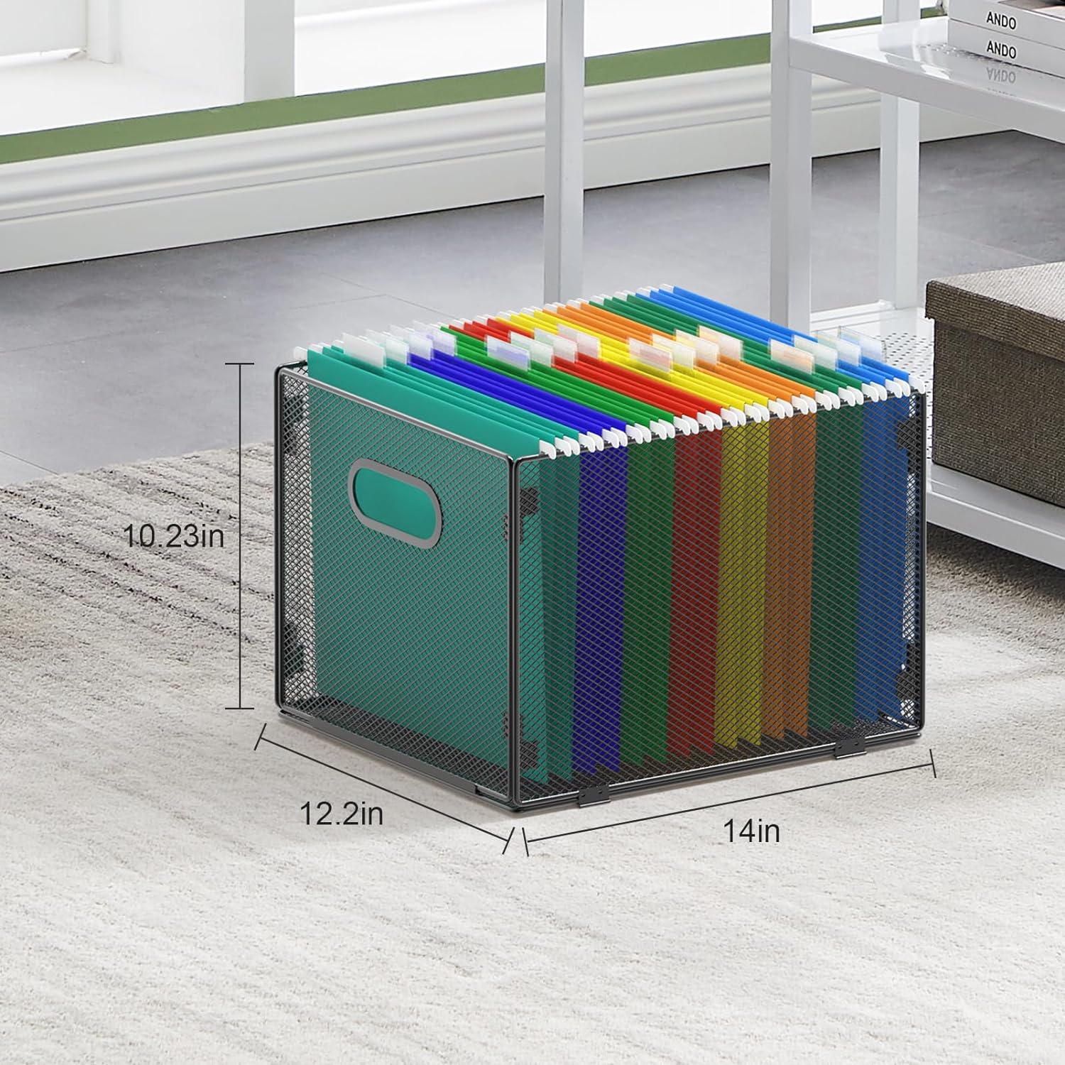 Mesh Hanging File Organizer, Letter Size Storage Box - Image 3
